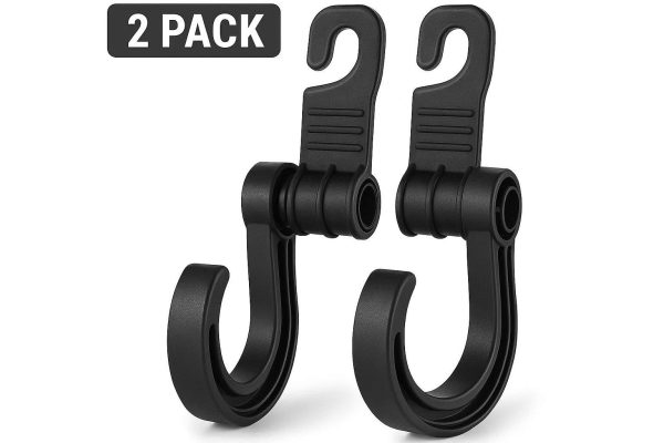 2 Pack Car Seat Back Hooks Heavy Duty Hanger for Grocery Bags and Purses