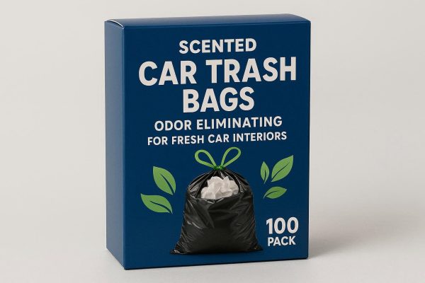 100 Pack Scented Car Trash Bags Odor Eliminating for Fresh Car Interiors