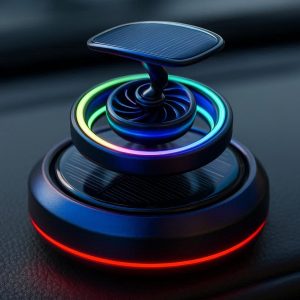 Solar Powered Car Air Freshener Rotating Diffuser with LED Light